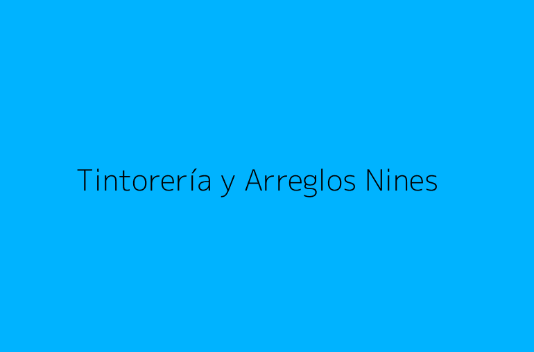 Tintorería y Arreglos Nines